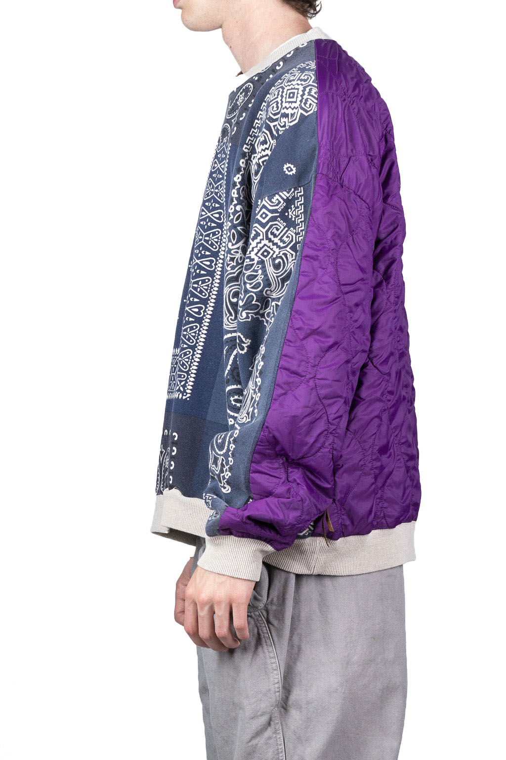 Kapital 12/-SWT Knit BANDANA BIVOUAC BIG Sweater - Purple Navy