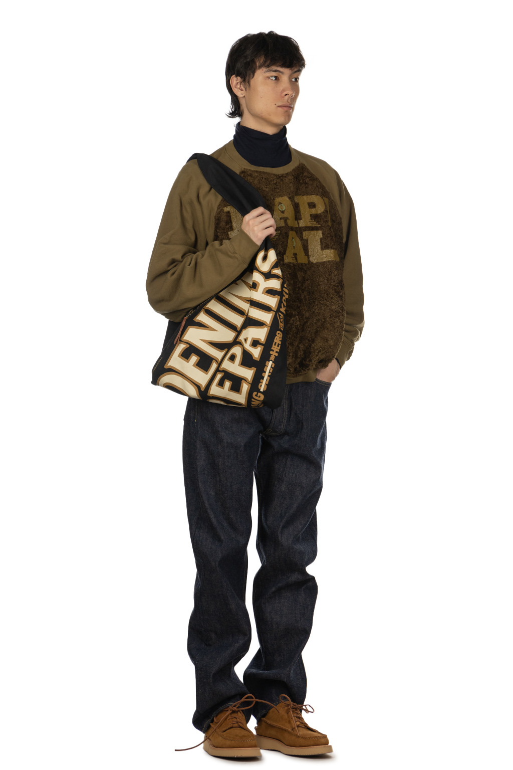 Kapital - 30/-Fleece x Fur GRIZZLY SWT (SPEAKEASY KAPITAL) - Khaki