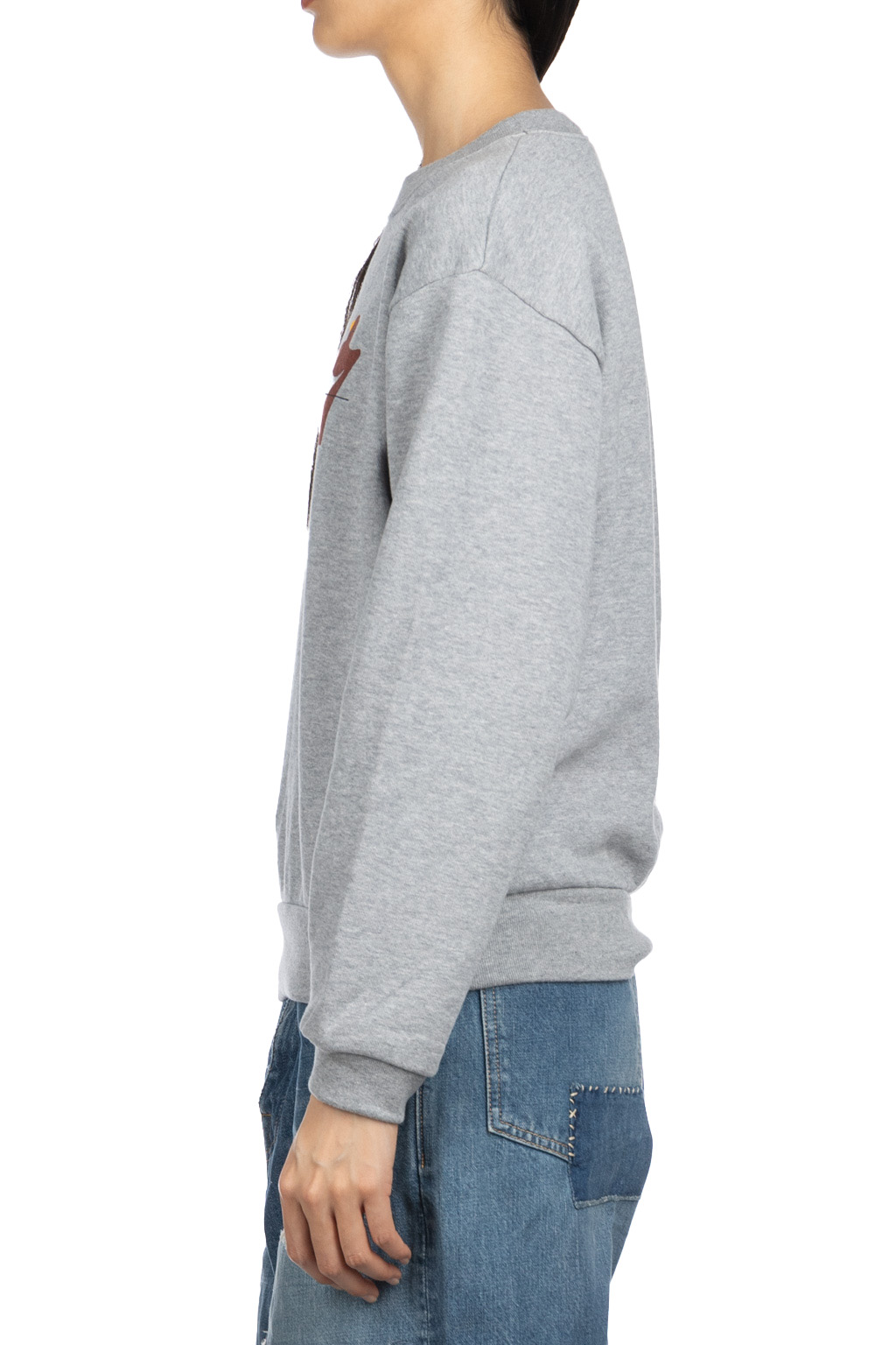 Kapital - 30-Knit Crew Sweatshirt (LUCKY BATTERY BIRD) - Grey