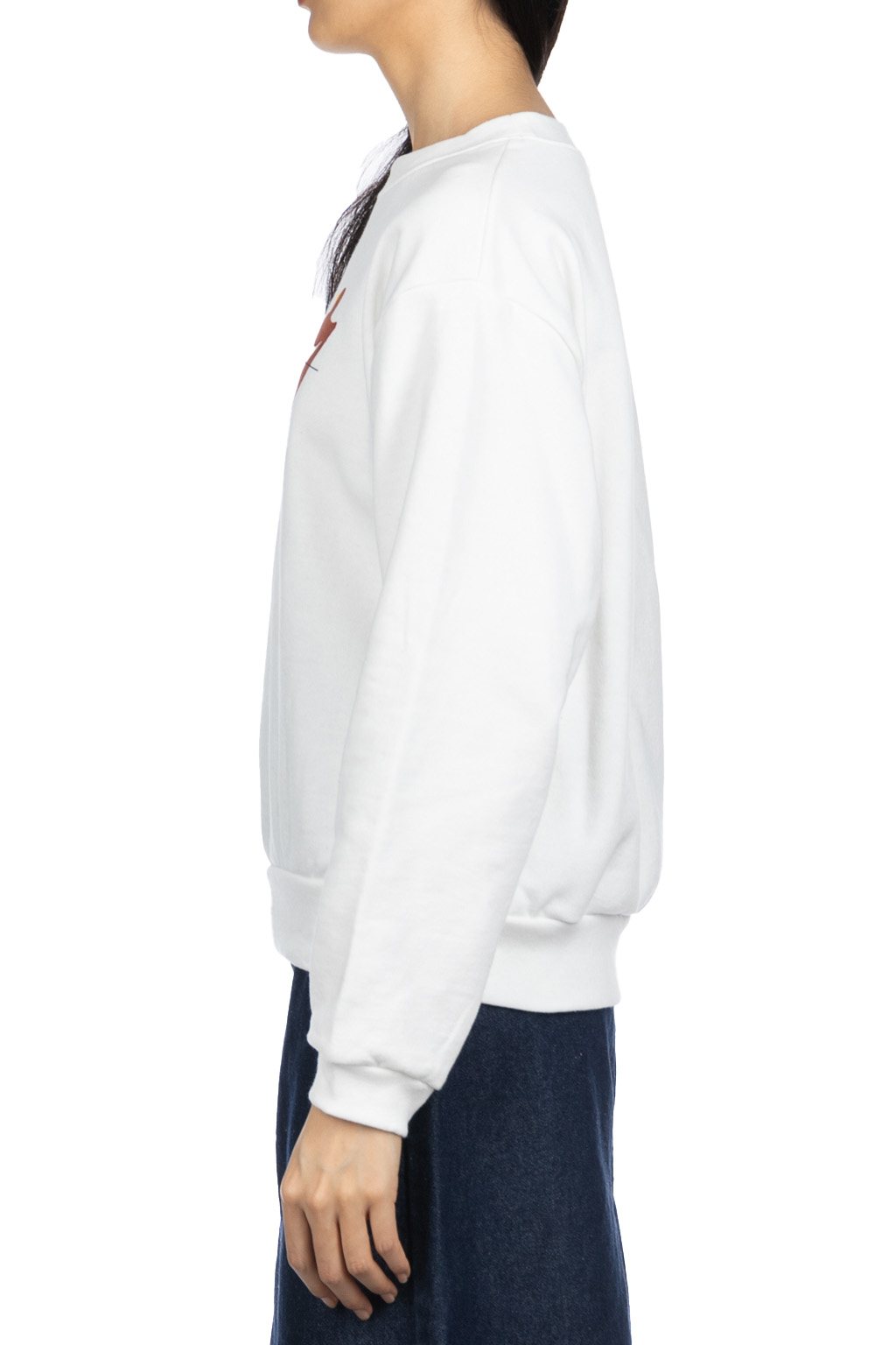 Kapital - 30-Knit Crew Sweatshirt (LUCKY BATTERY BIRD) - White