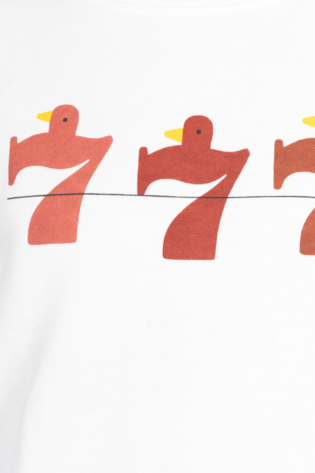 Kapital - 30-Knit Crew Sweatshirt (LUCKY BATTERY BIRD) - White