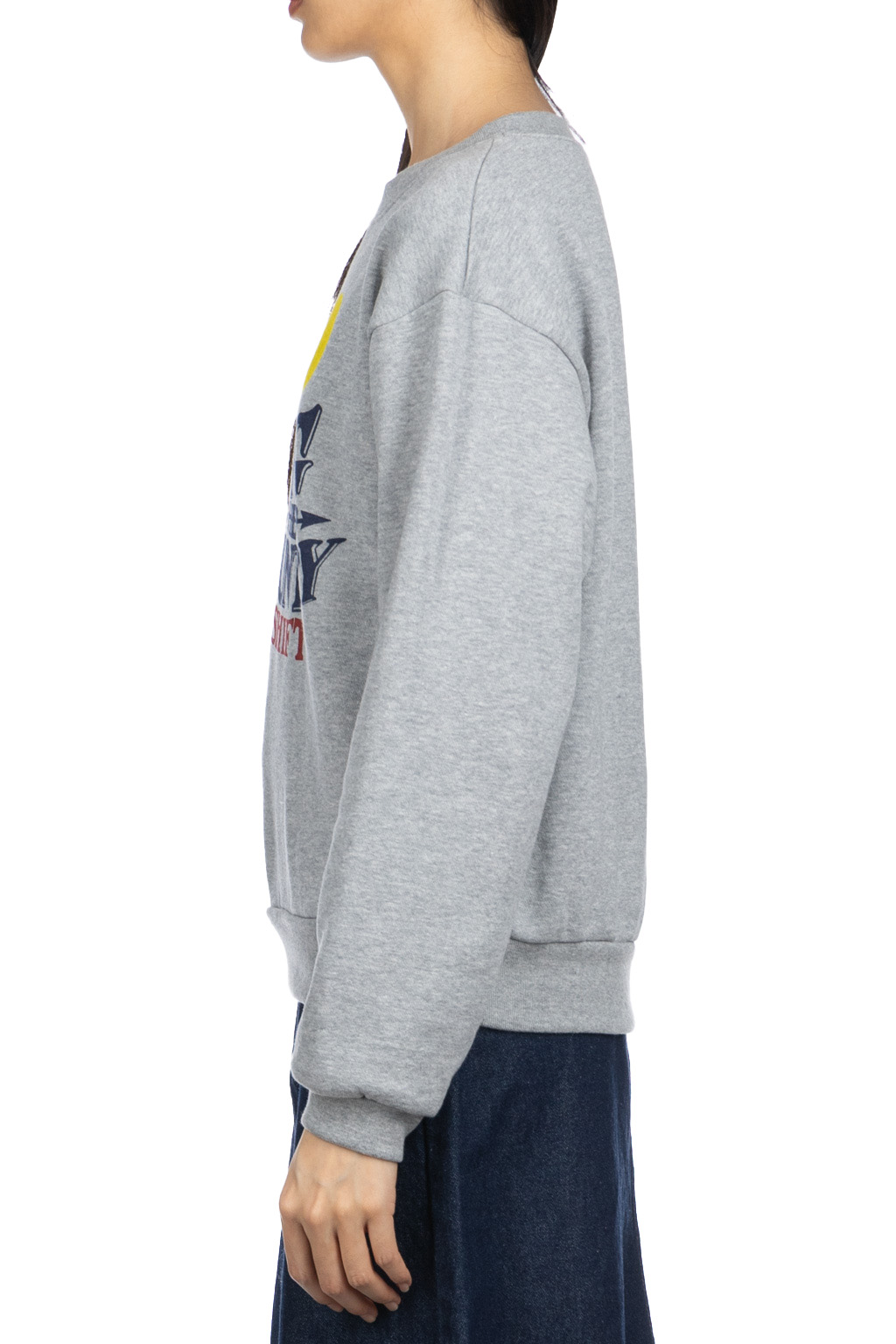 Kapital - 30-Knit Crew Sweatshirt (NIGHT SHIFT PROFILE RAINBOWY) - Grey