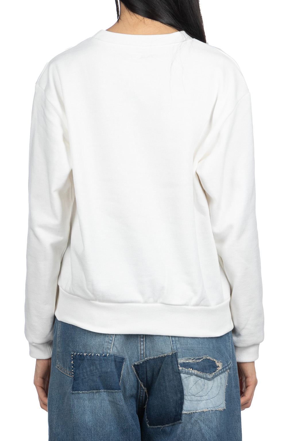 Kapital - 30-Knit Crew Sweatshirt (NIGHT SHIFT PROFILE RAINBOWY) - White