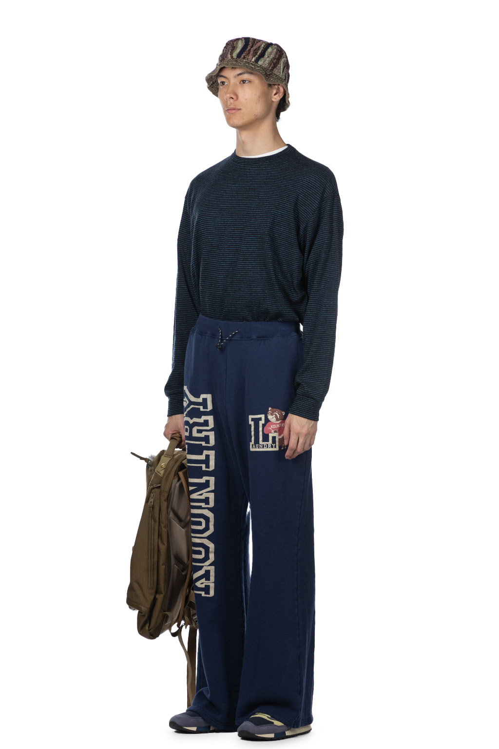 Kapital - 30/-Napped Lining Flare SWT Pants (KOUNTRY) - Navy