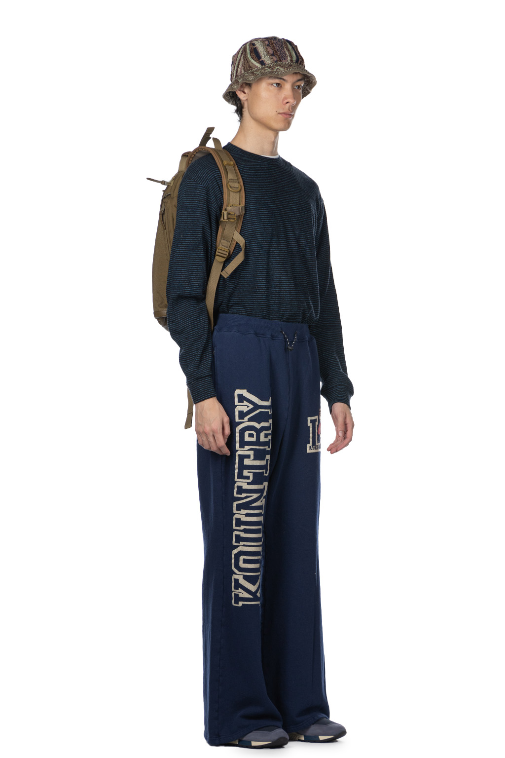 Kapital - 30/-Napped Lining Flare SWT Pants (KOUNTRY) - Navy