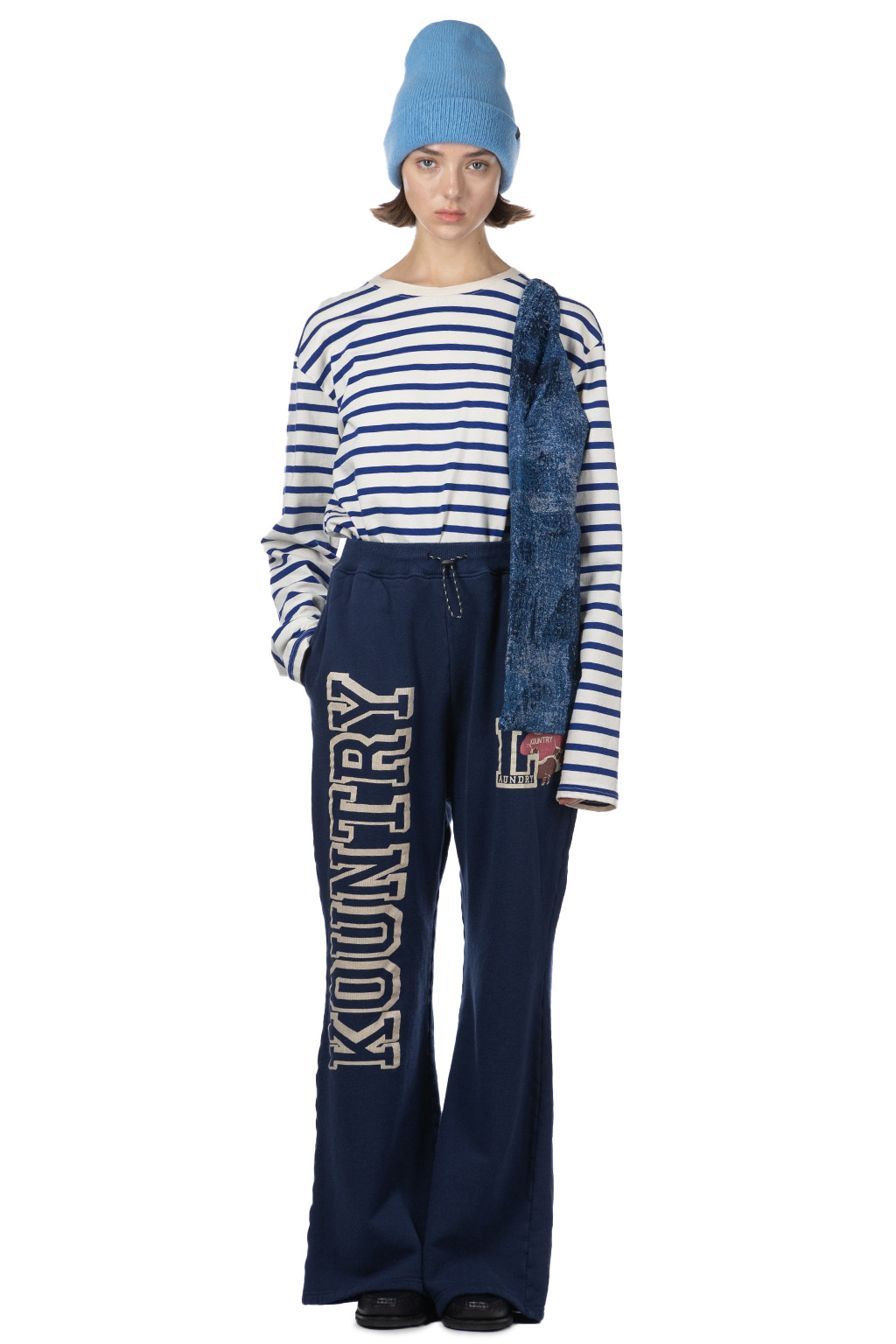 Kapital - 30/-Napped Lining Flare SWT Pants (KOUNTRY) - Navy