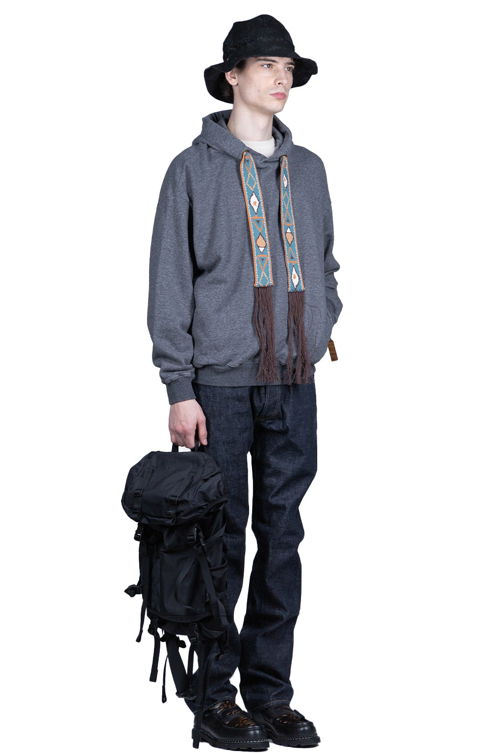 Kapital 30/-SWT Knit MALDIVES BIG Parka - Charcoal