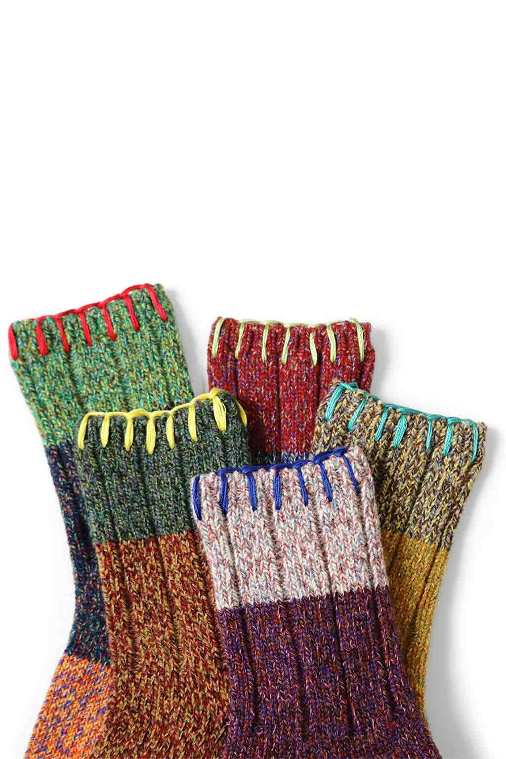 Kapital - 56Yarns Wool Grandrelle GOGH HOBO Stitch Socks - 5 Colors