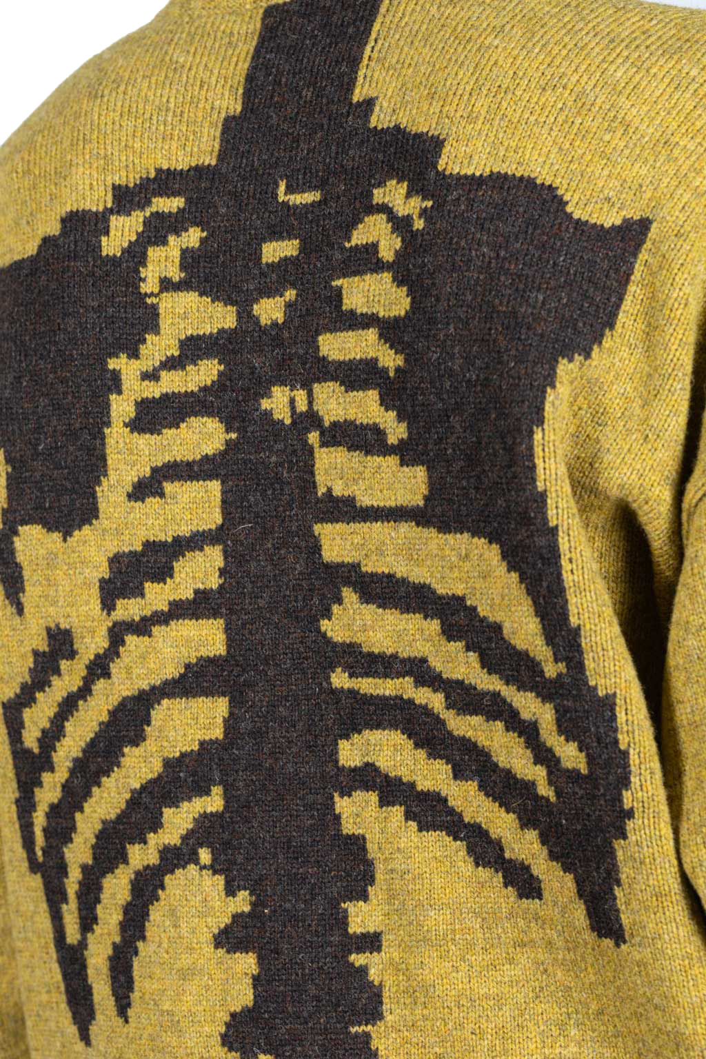 Kapital 5G Wool BONE Crew Sweater - Mustard