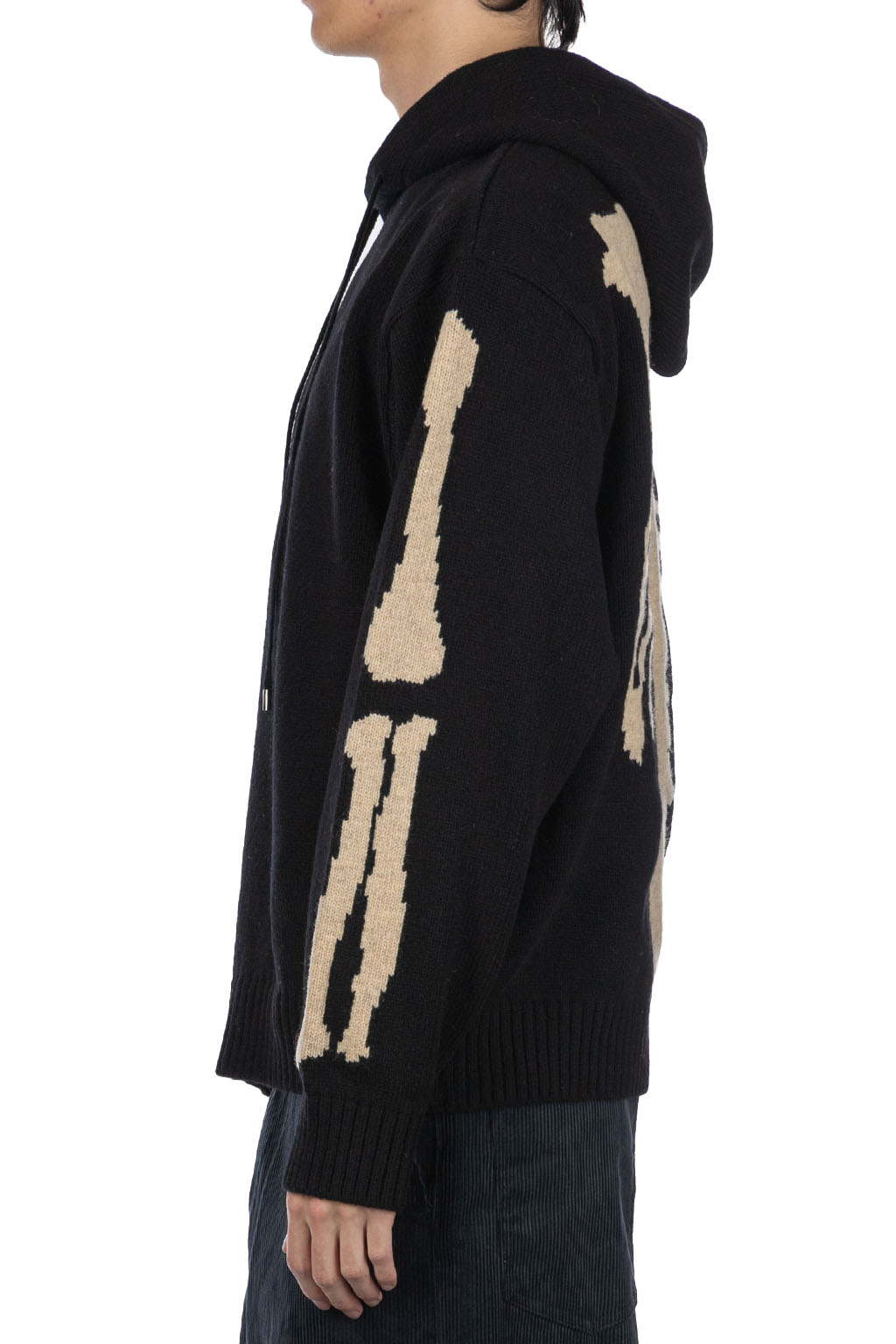 Kapital - 5G Wool BONE Hood Sweater - Black