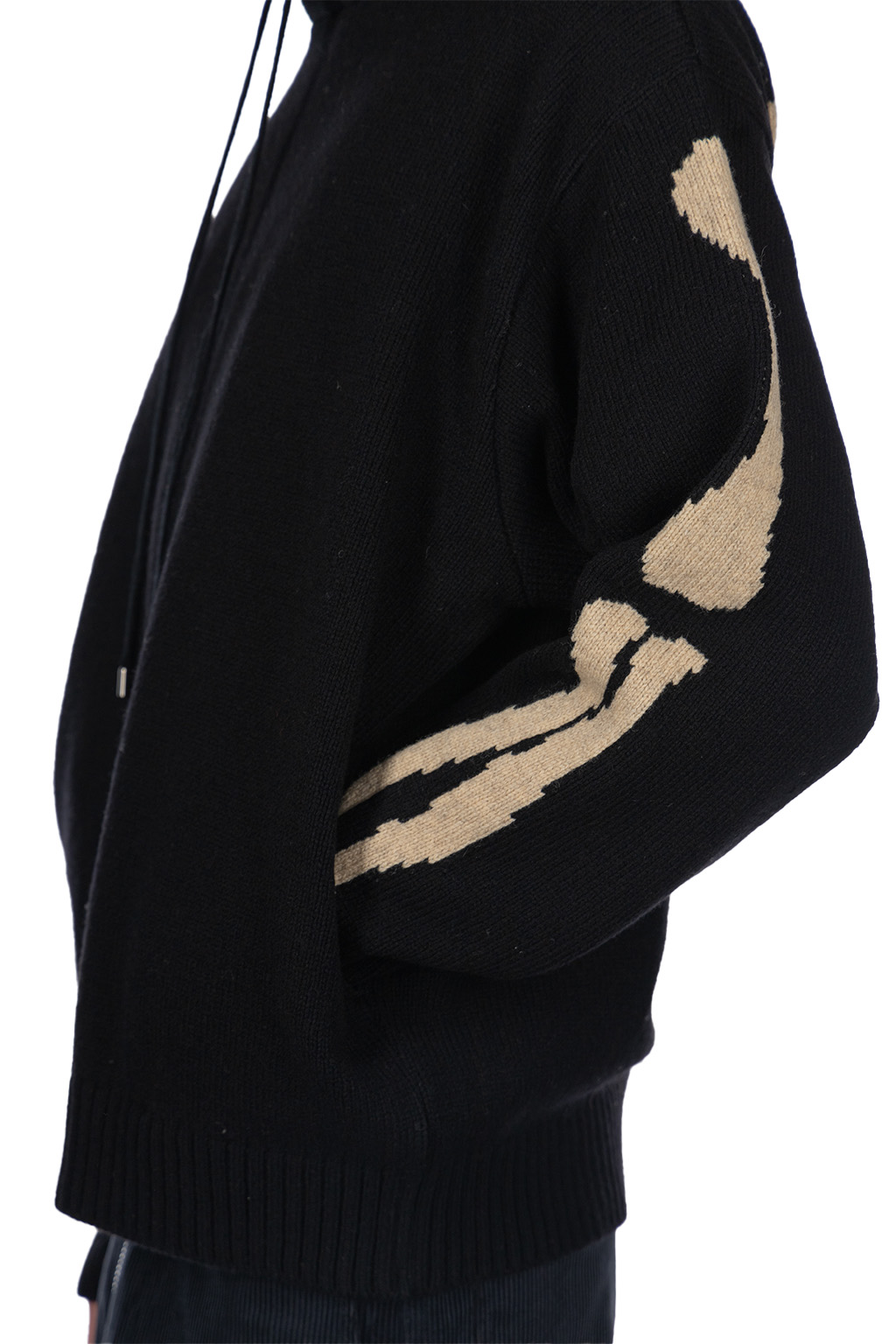 Kapital - 5G Wool BONE Hood Sweater - Black