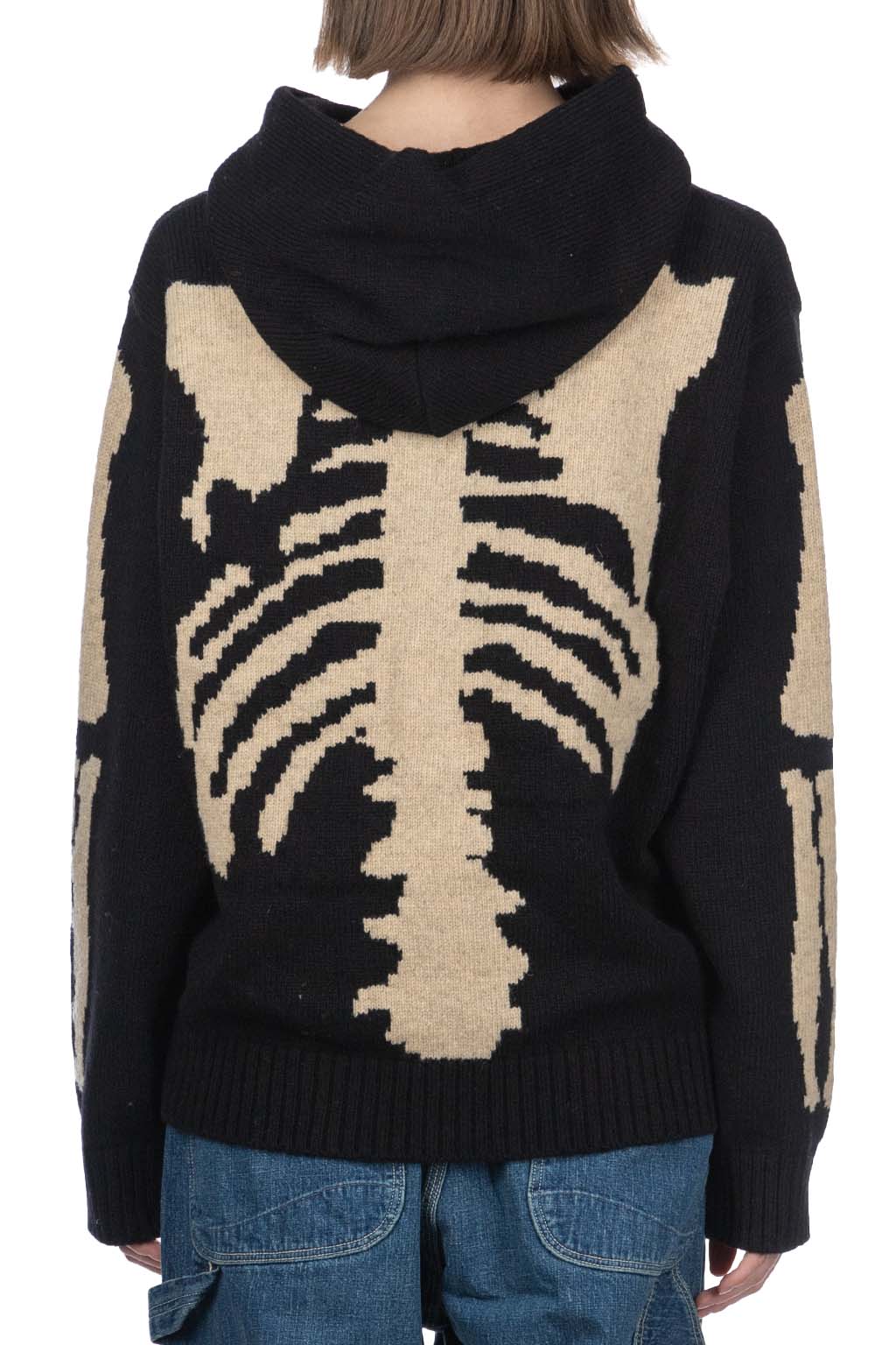 Kapital - 5G Wool BONE Hood Sweater - Black