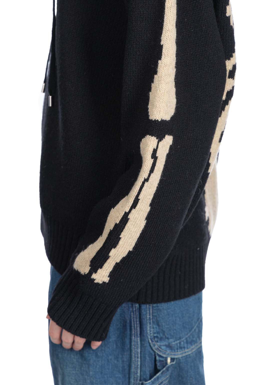 Kapital - 5G Wool BONE Hood Sweater - Black