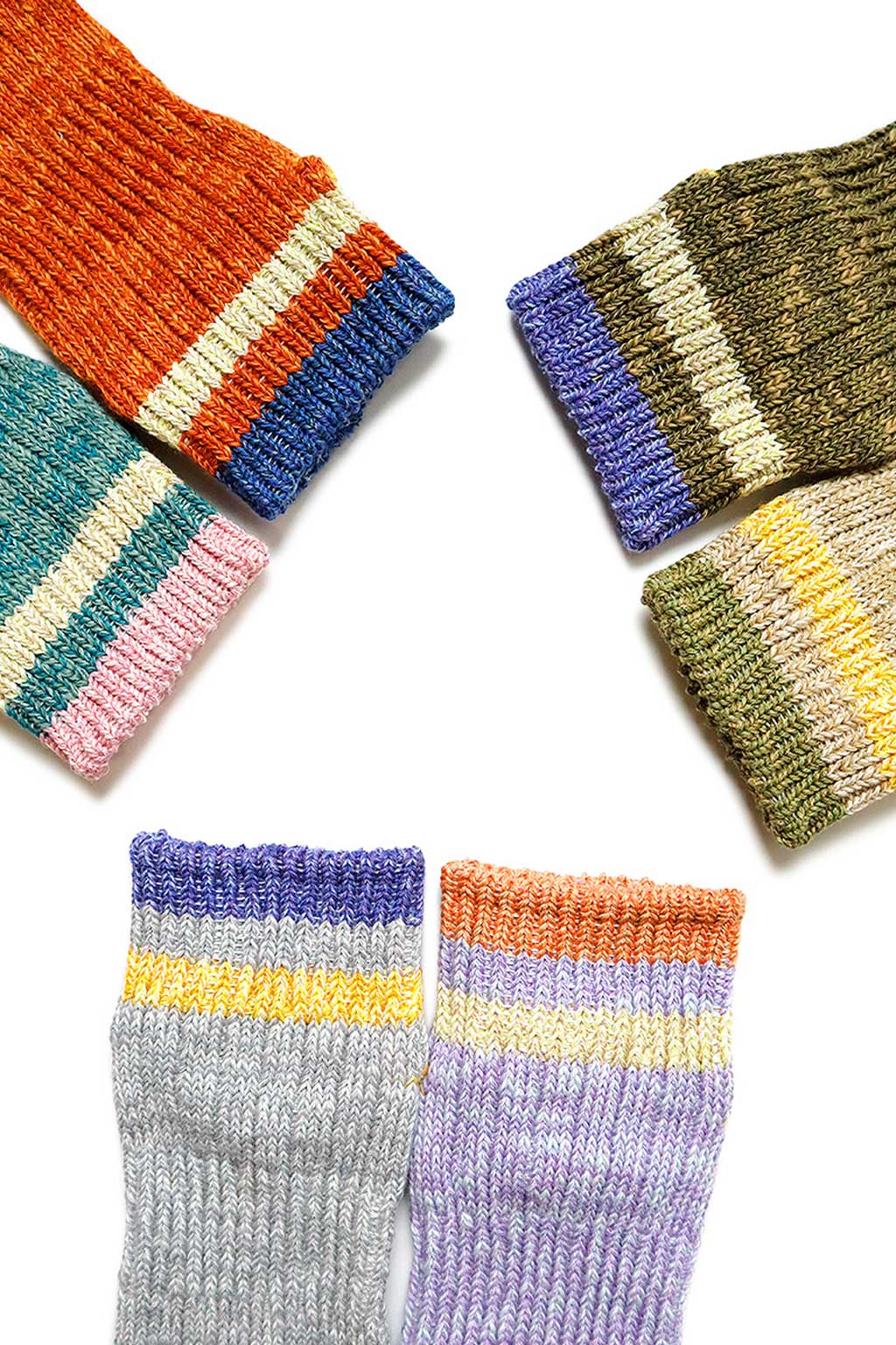 Kapital 60 Yarns IVY RAINBOWY HAPPY Heel Ankle Socks - 6 Colors