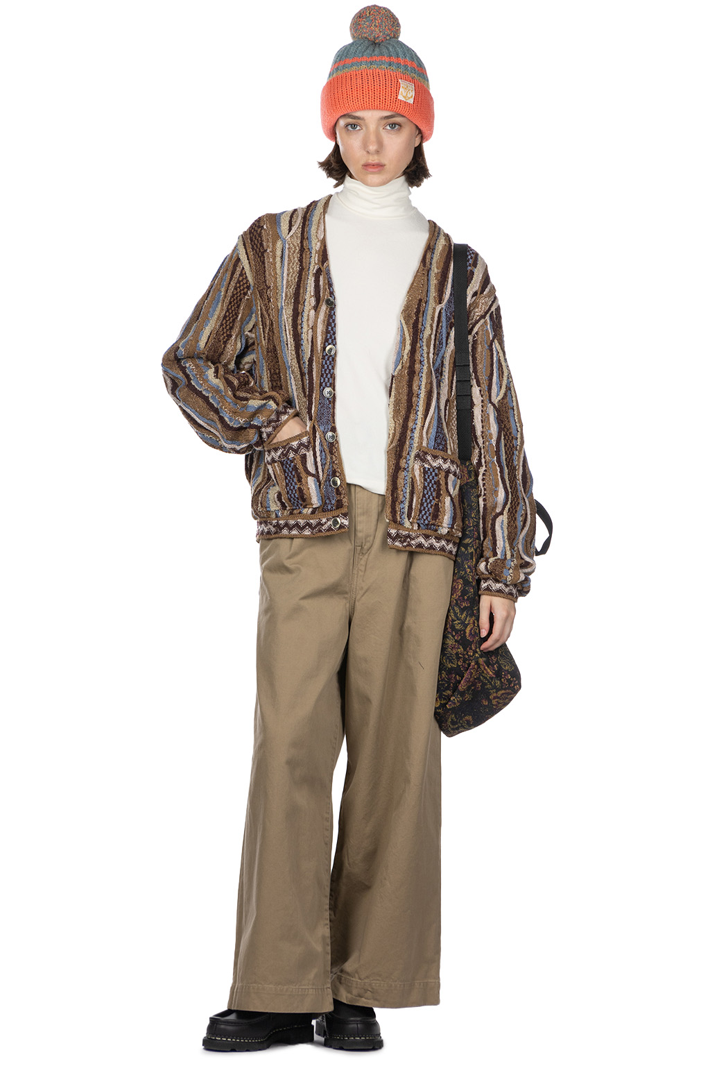 Kapital - 7G Knit Gaudy Short Cardigan-Golden Brown