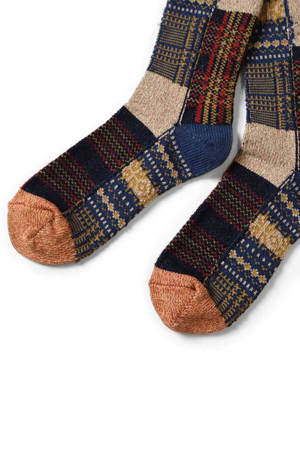 Kapital - 84 Yarns Patchwork Tweed Fairisle Socks - 3 Color Choices