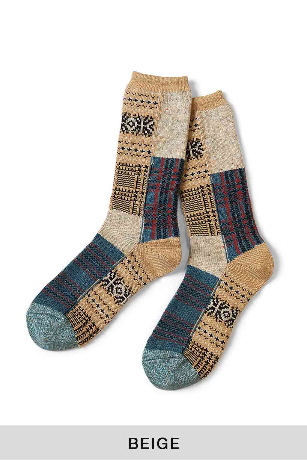 Kapital - 84 Yarns Patchwork Tweed Fairisle Socks - 3 Color Choices