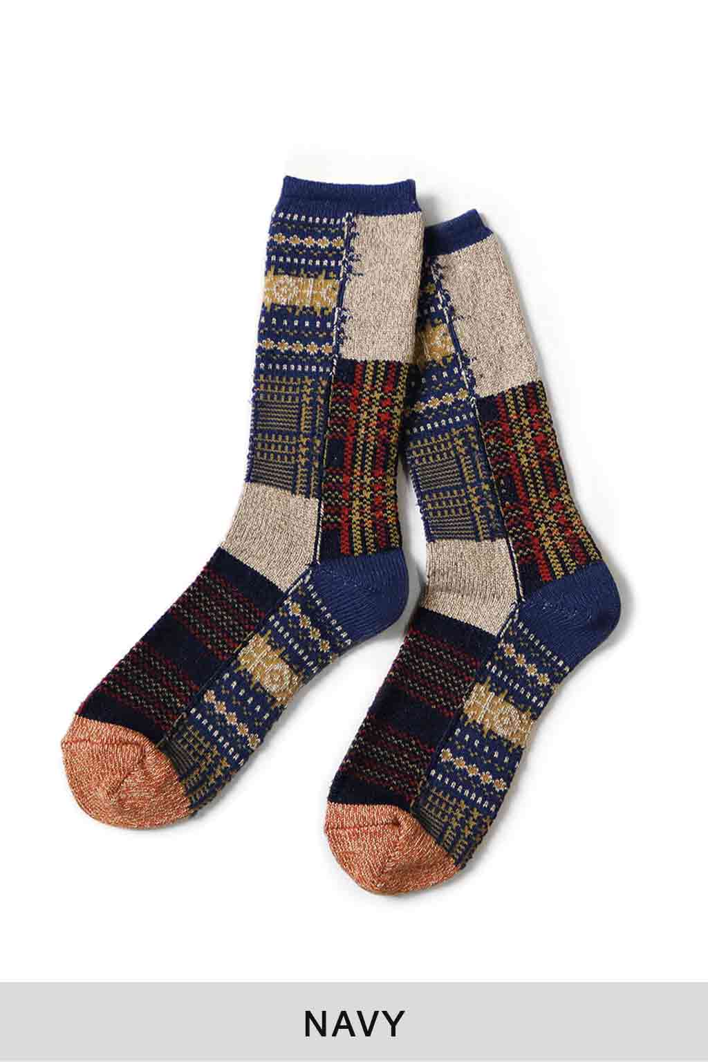 Kapital - 84 Yarns Patchwork Tweed Fairisle Socks - 3 Color Choices