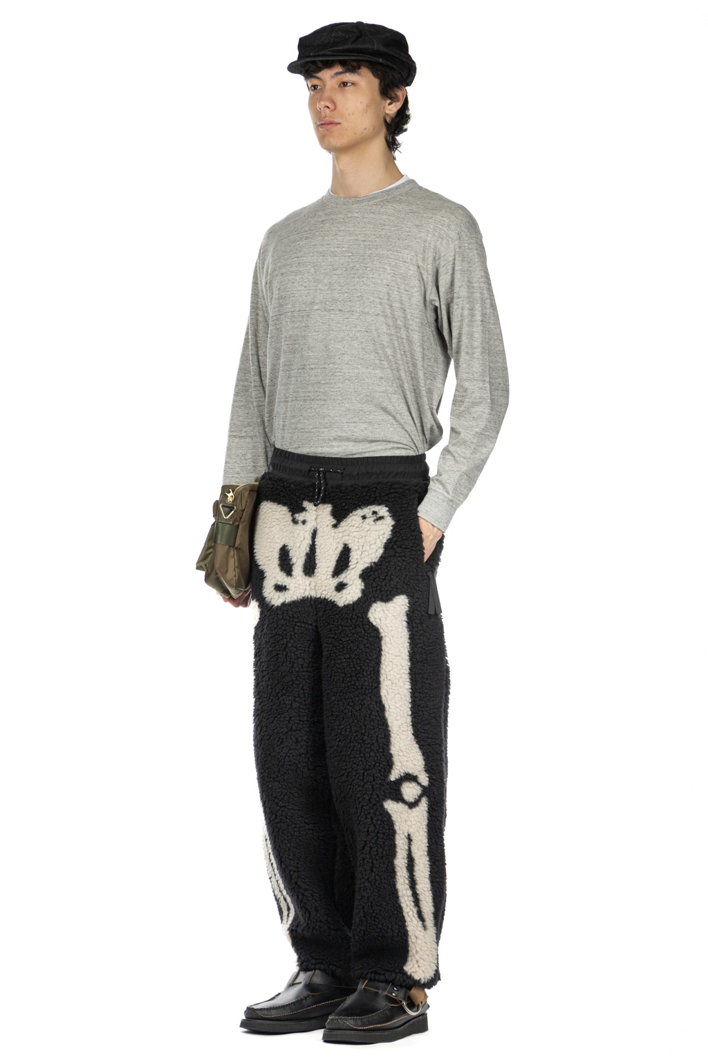 Kapital - BONE Boa Fleece Easy Pants - Black