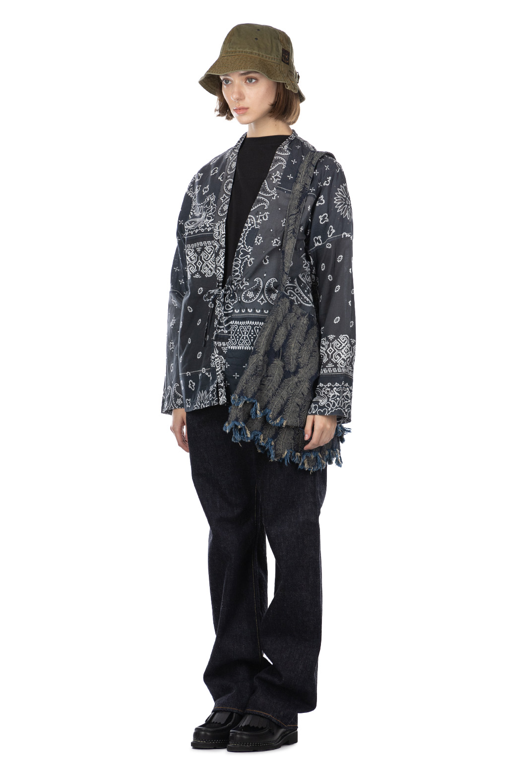 Kapital Bandana Patchwork KAKASHI Shirt - Black