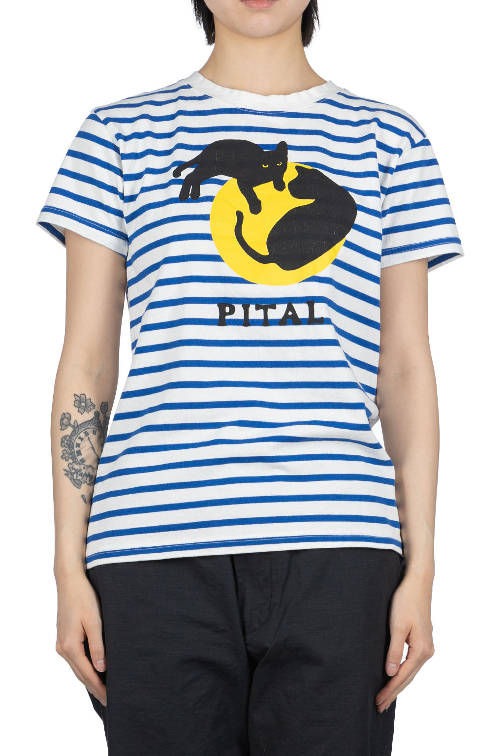 Kapital Border Jersey Crew T (CATPITAL) - Blue