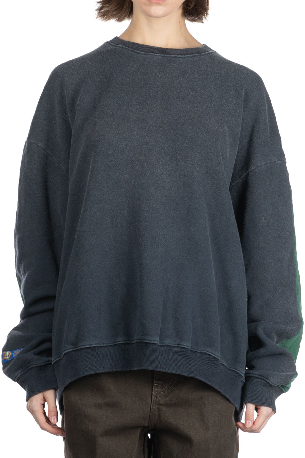 Kapital Fleece Knit 2Tones Remake BIG SWT (BONE) - Black x Green