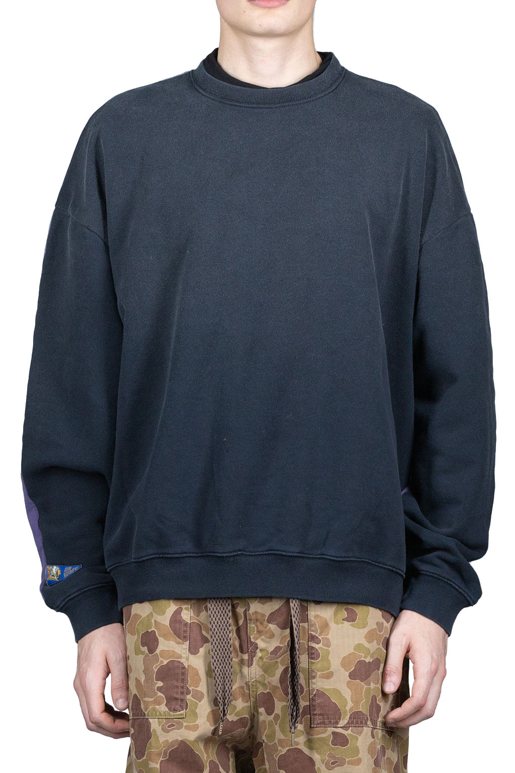 Kapital Fleece Knit 2Tones Remake BIG SWT (BONE) - Black x Purple