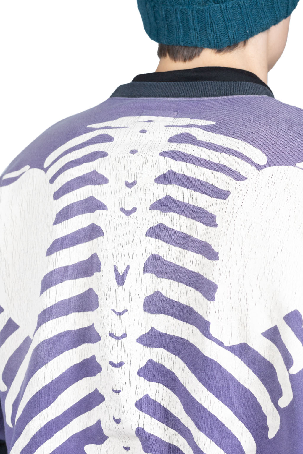 Kapital Fleece Knit 2Tones Remake BIG SWT (BONE) - Black x Purple