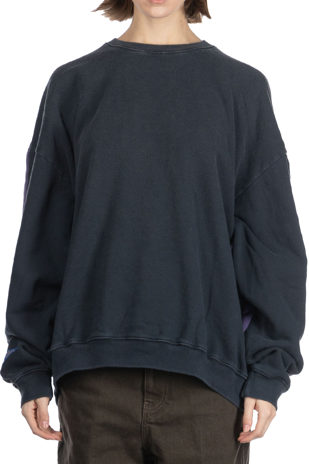 Kapital Fleece Knit 2Tones Remake BIG SWT (BONE) - Black x Purple