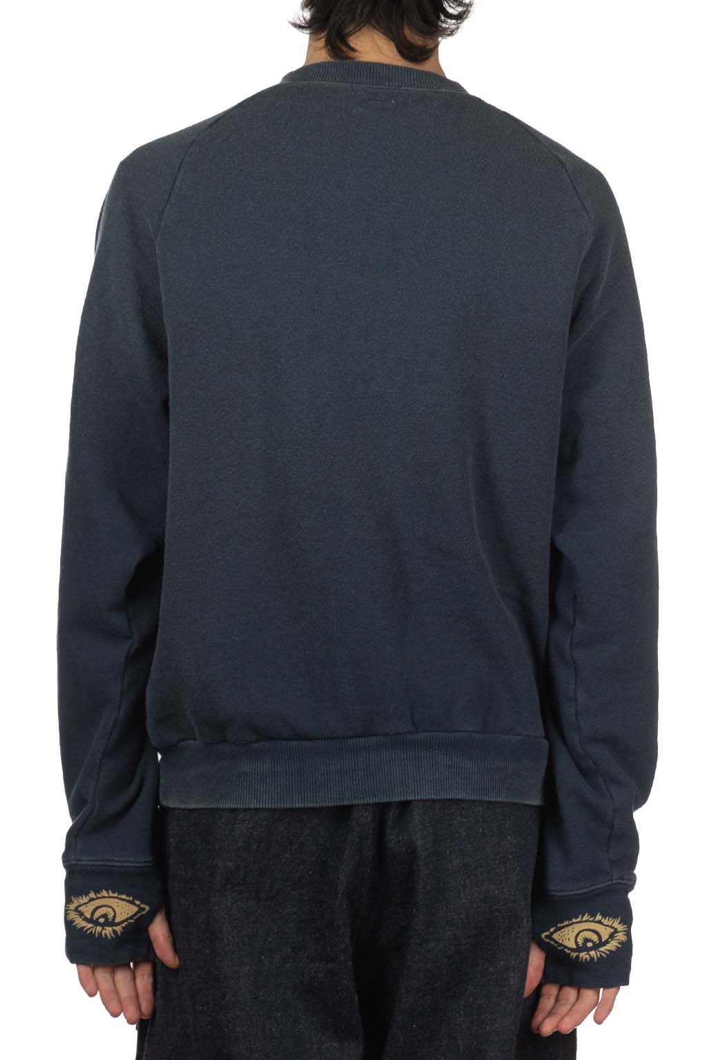 Kapital - Fleece Knit Raglan Crew SWT (SPEAKEASY College) - Navy