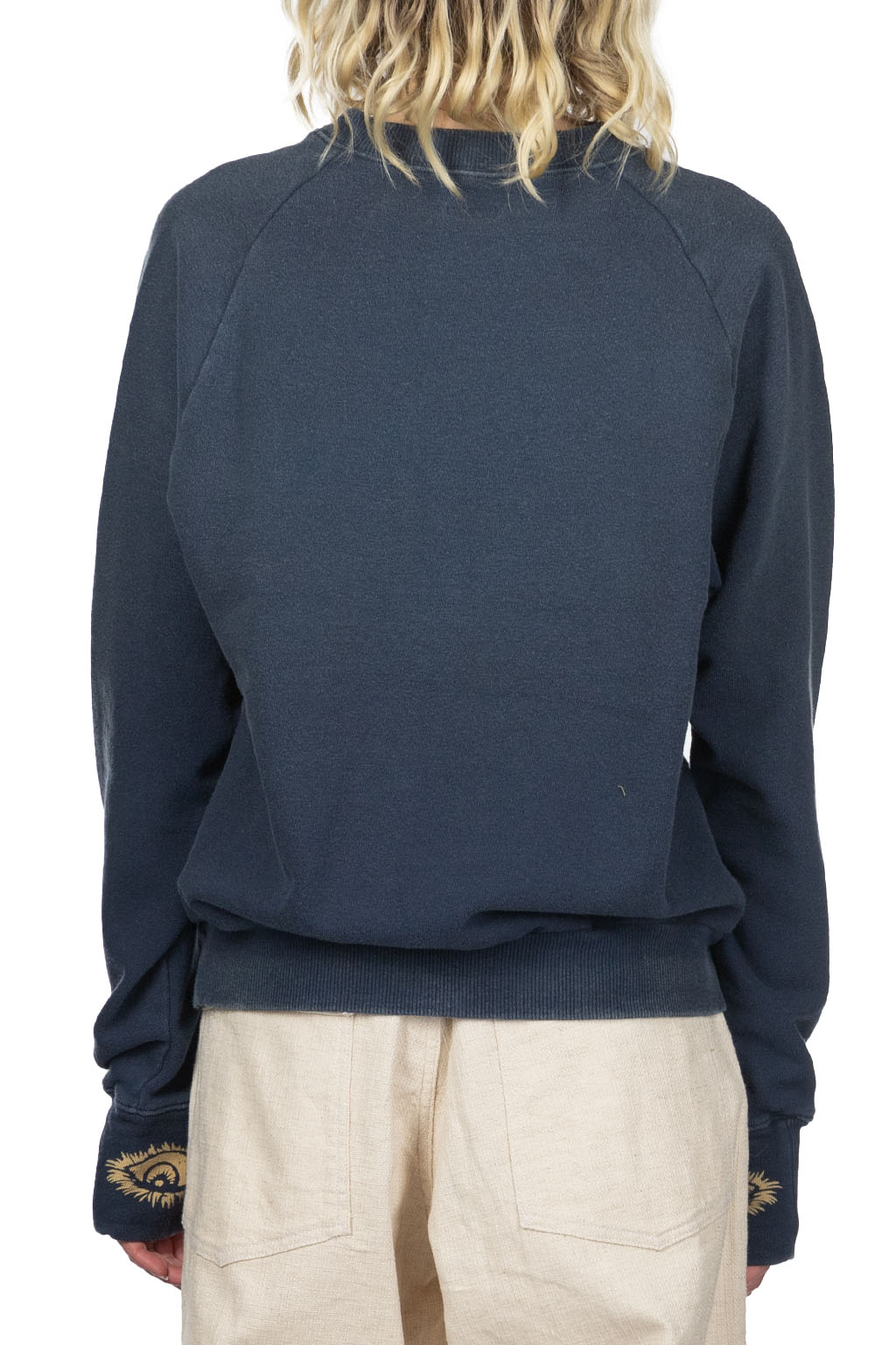 Kapital - Fleece Knit Raglan Crew SWT (SPEAKEASY College) - Navy