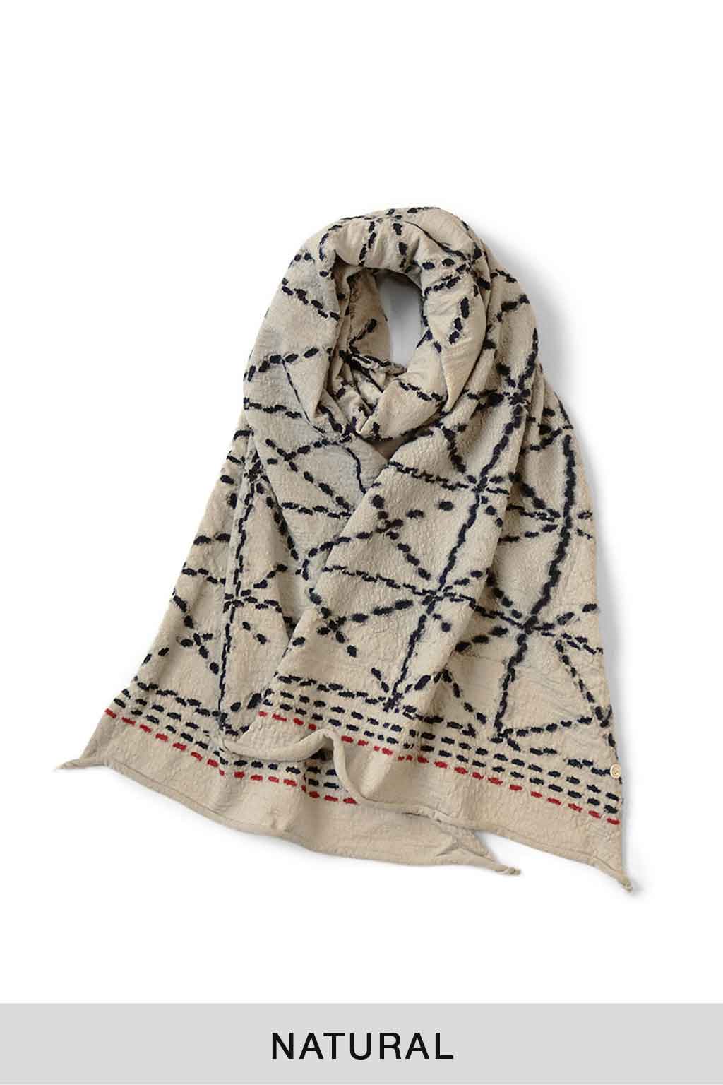 Kapital - Fulling Wool Happy Scarf Sashiko - 3 Color Choices