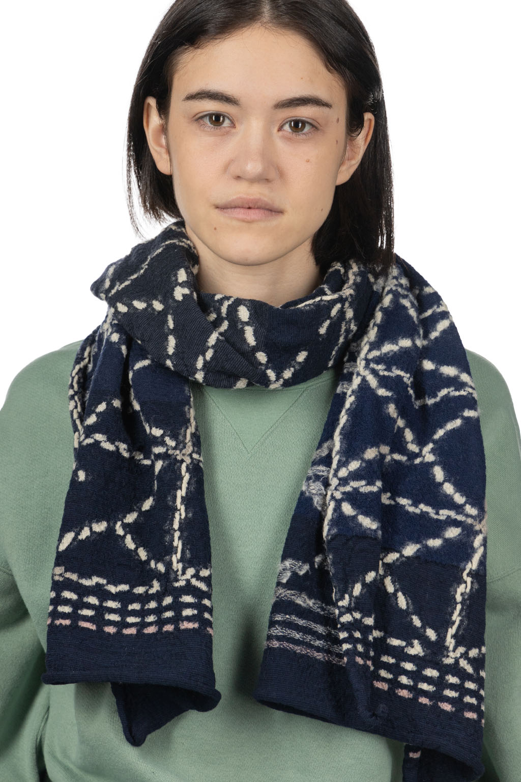 Kapital - Fulling Wool Happy Scarf Sashiko - 3 Color Choices