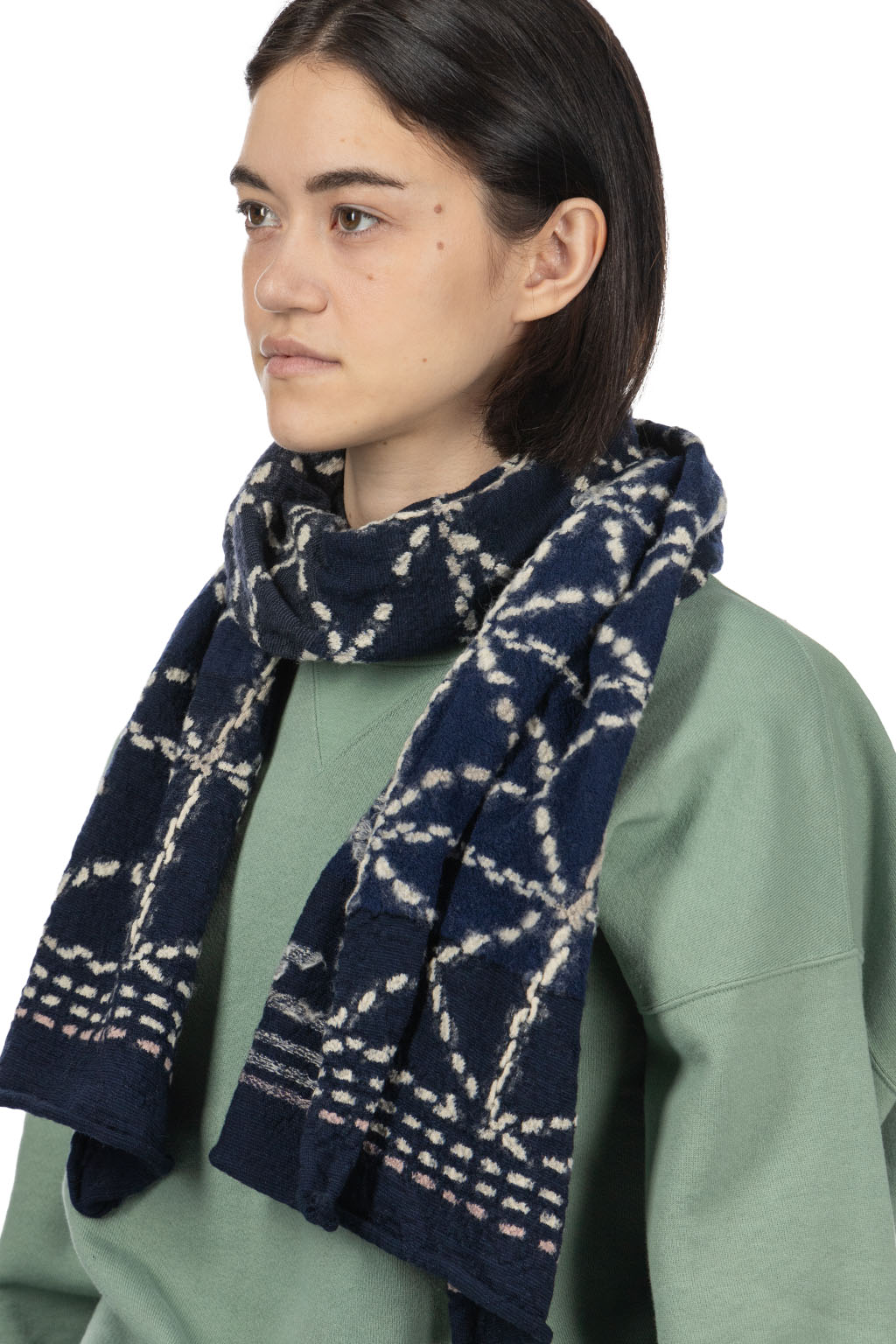 Kapital - Fulling Wool Happy Scarf Sashiko - 3 Color Choices