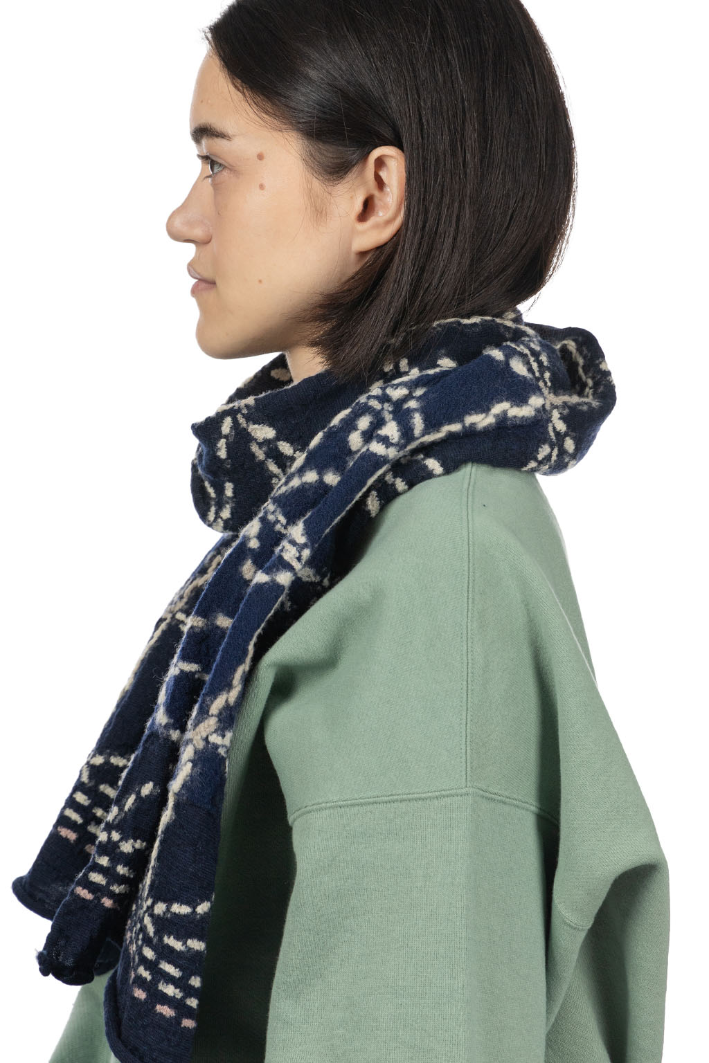 Kapital - Fulling Wool Happy Scarf Sashiko - 3 Color Choices