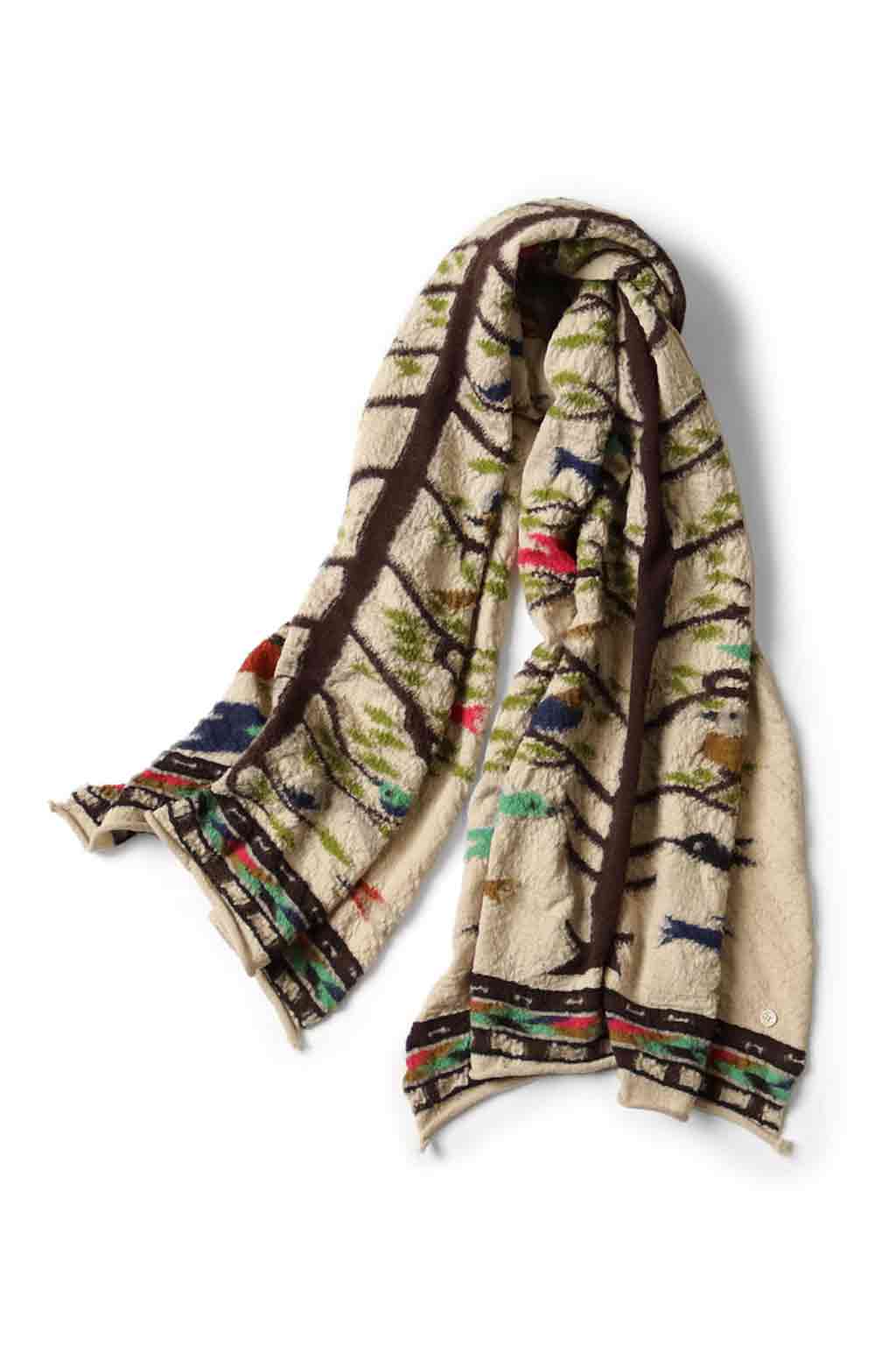 Kapital Fulling Wool Scarf BIRD TREE - 2 Colors