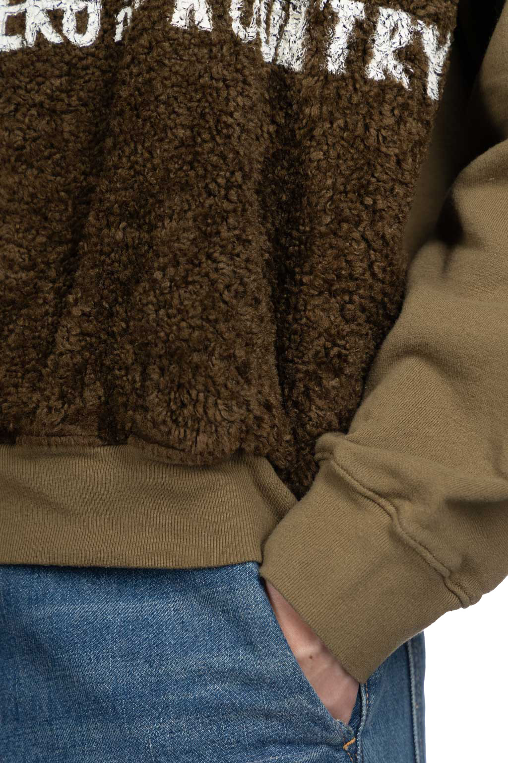 Kapital - Knit x Fur GRIZZLY SWT (EM KOUNTRY) - Khaki