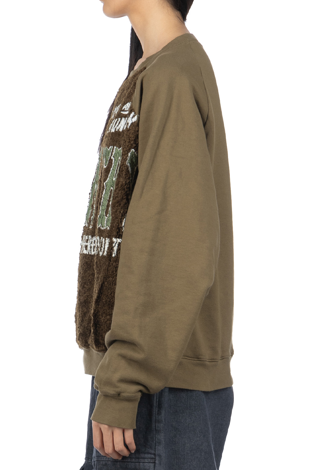 Kapital - Knit x Fur GRIZZLY SWT (EM KOUNTRY) - Khaki