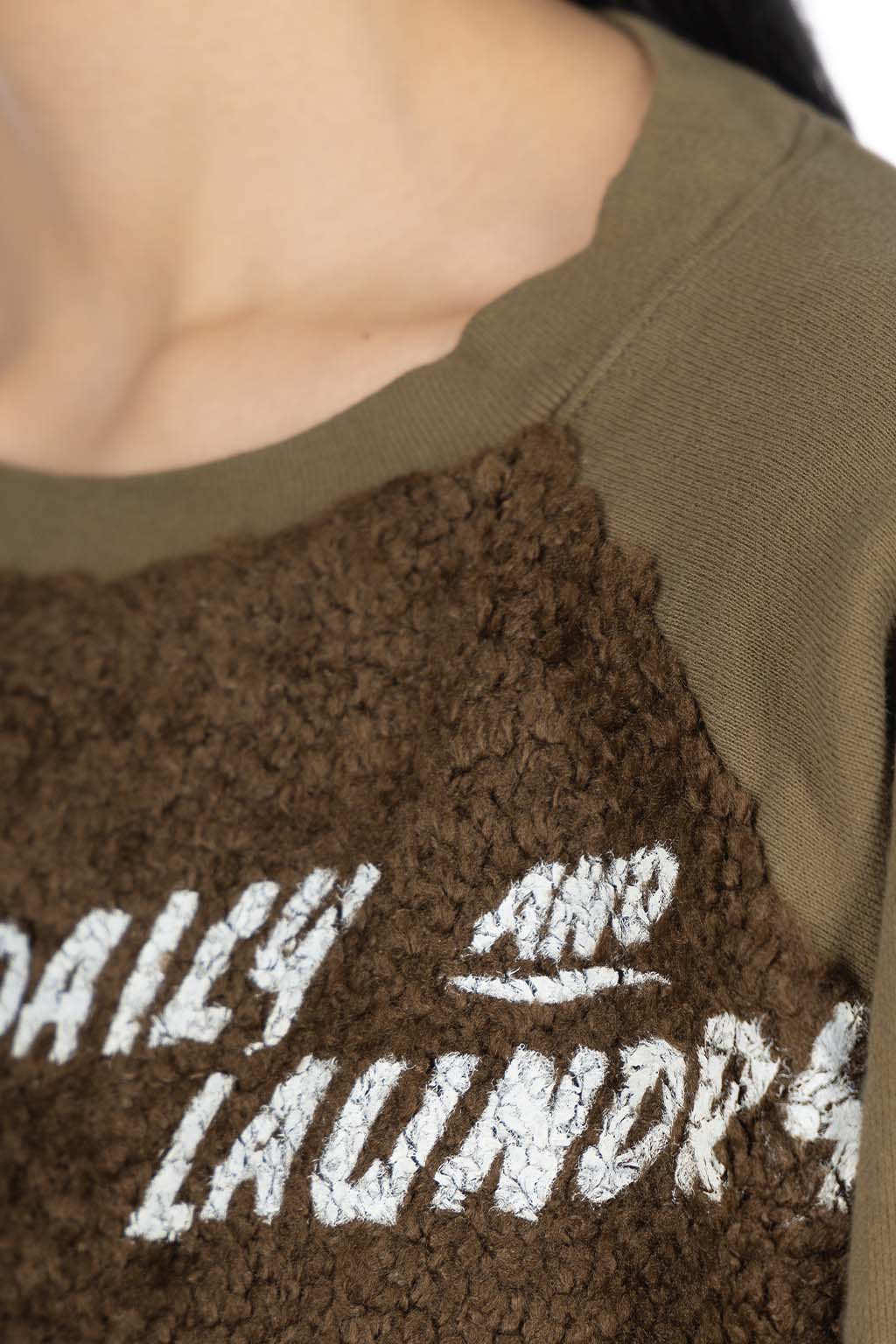 Kapital - Knit x Fur GRIZZLY SWT (EM KOUNTRY) - Khaki