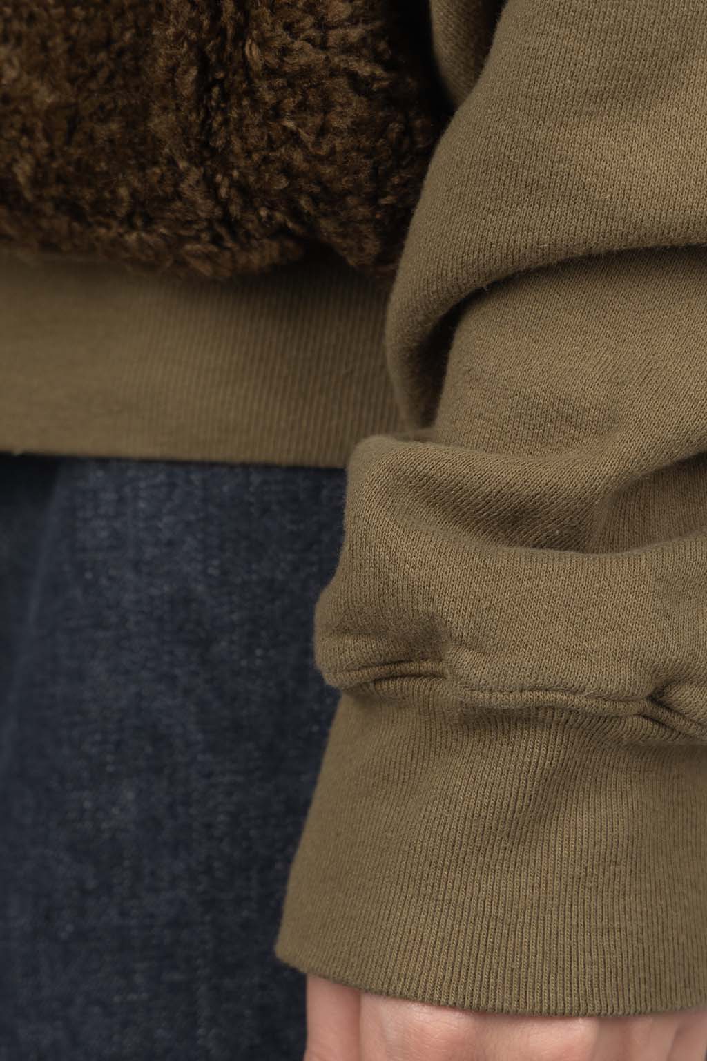 Kapital - Knit x Fur GRIZZLY SWT (EM KOUNTRY) - Khaki