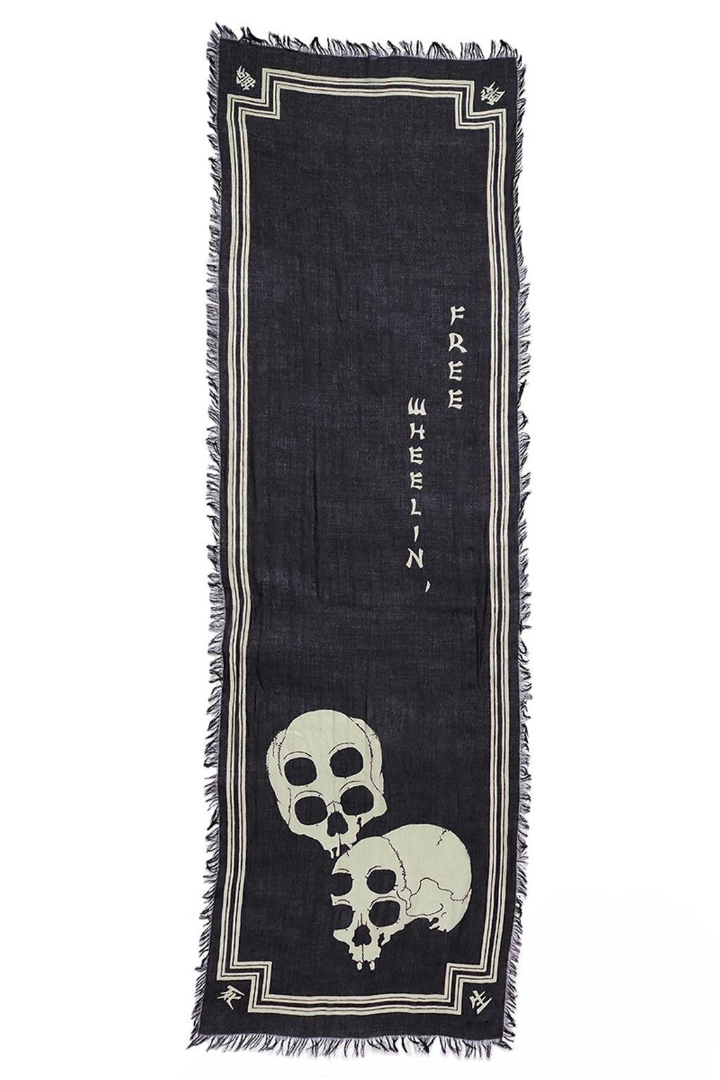 Kapital Rayon WABI SABI RAINSKULL Stole - Black