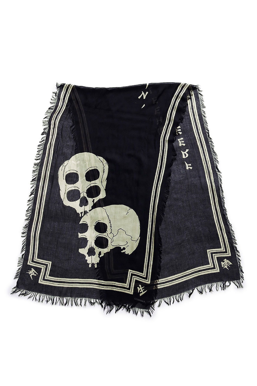 Kapital Rayon WABI SABI RAINSKULL Stole - Black