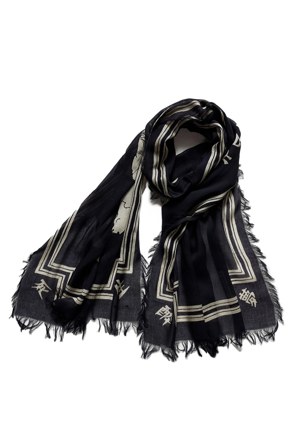 Kapital Rayon WABI SABI RAINSKULL Stole - Black