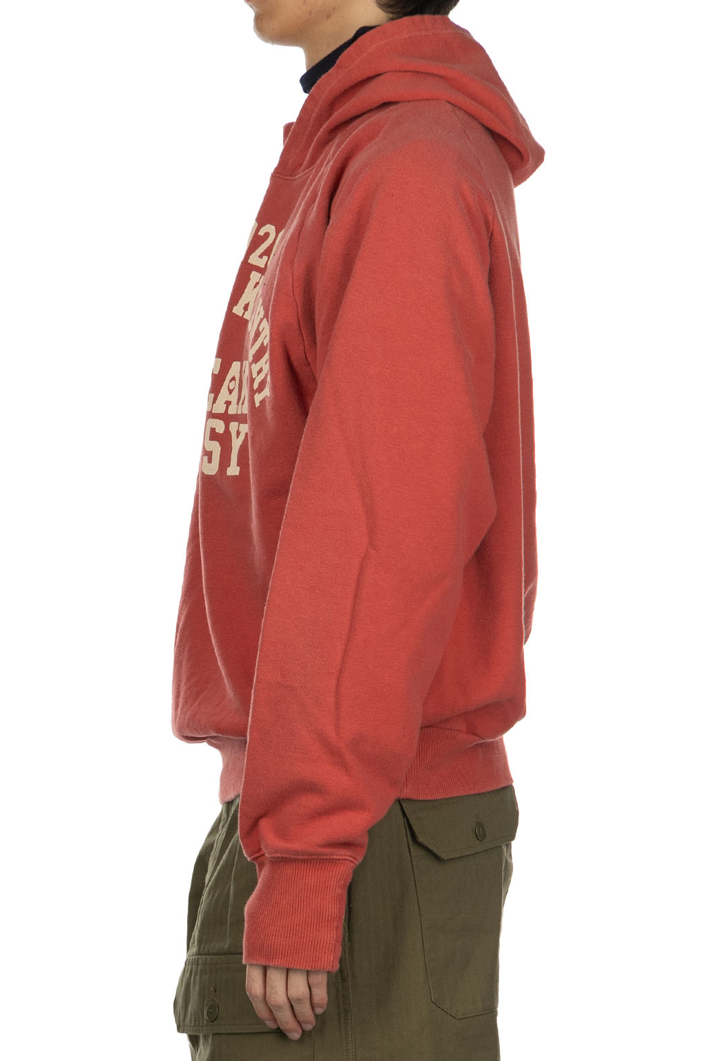 Kapital - SWT Knit Raglan Hoodie (SPEAKEASY College) - Red