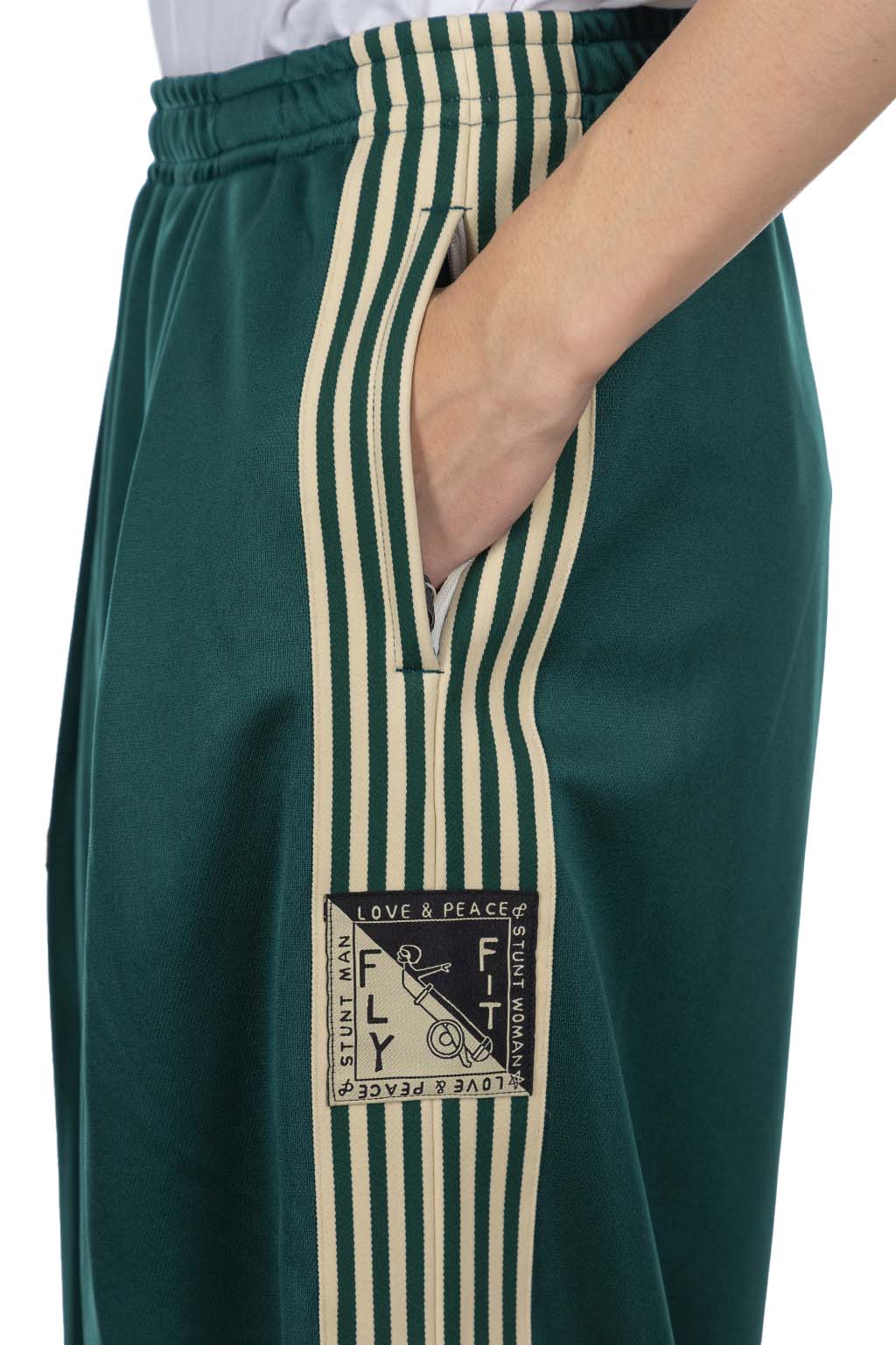 Kapital - Smooth Jersey SMW Baggy Truck Pants (Banner Stripe) - Green