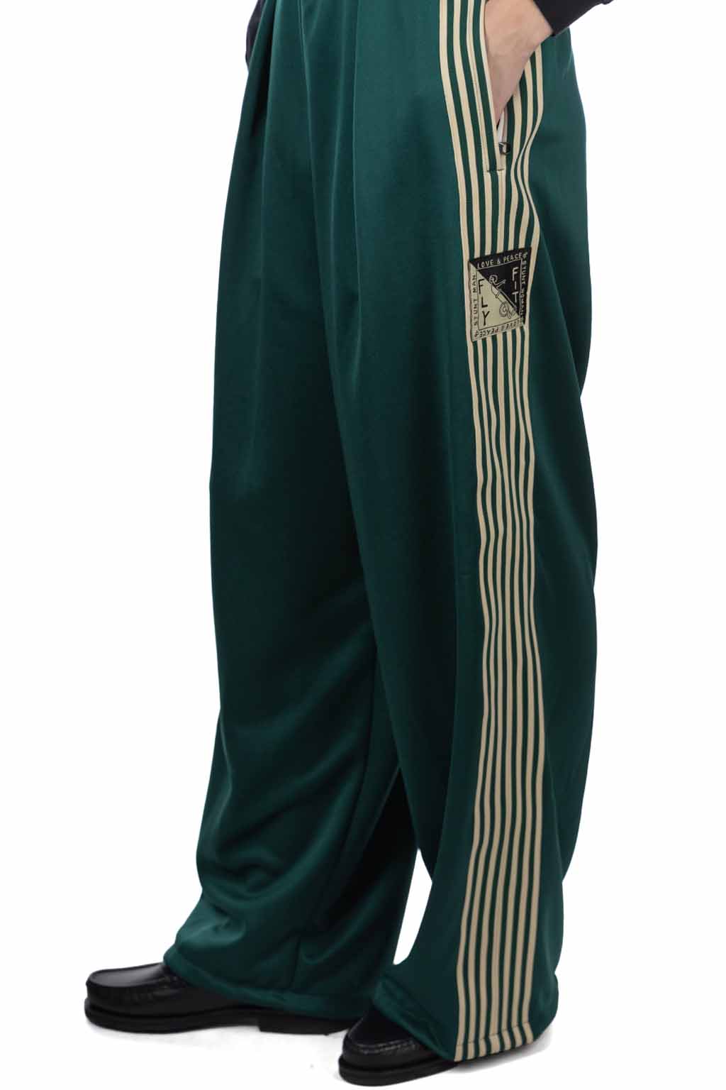 Kapital - Smooth Jersey SMW Baggy Truck Pants (Banner Stripe) - Green