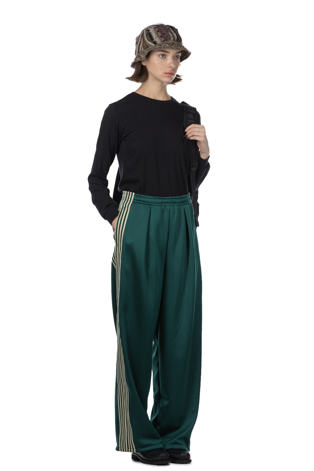 Kapital - Smooth Jersey SMW Baggy Truck Pants (Banner Stripe) - Green