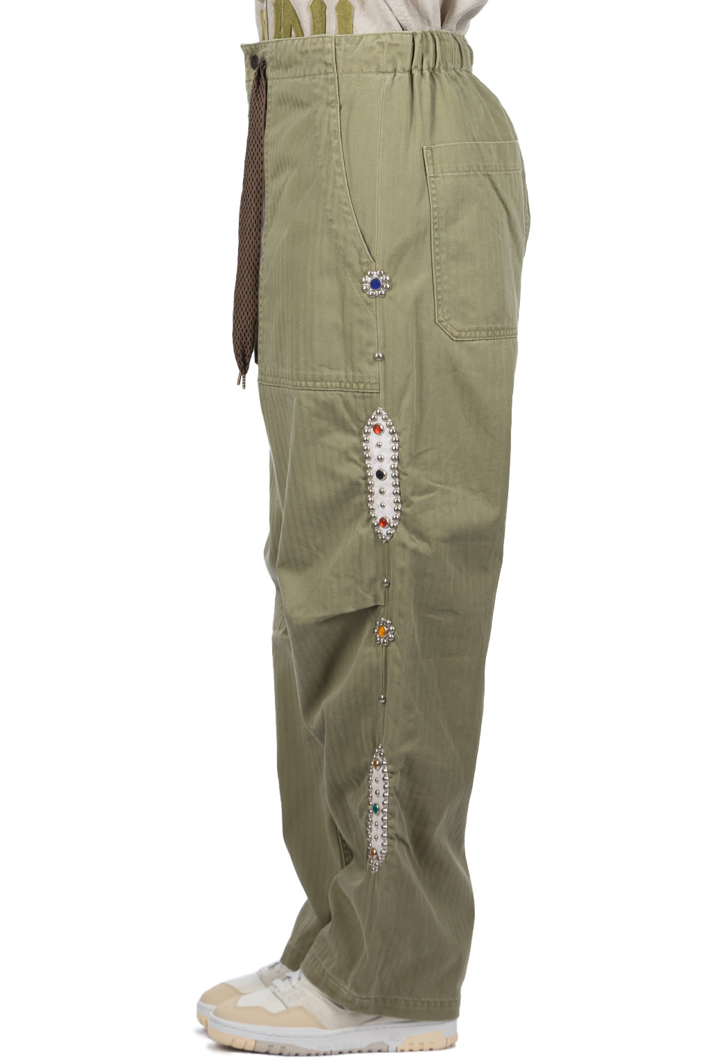 Kapital - Sulfur Herringbone EASY BAKER Pants (STUDS Remake) - Khaki