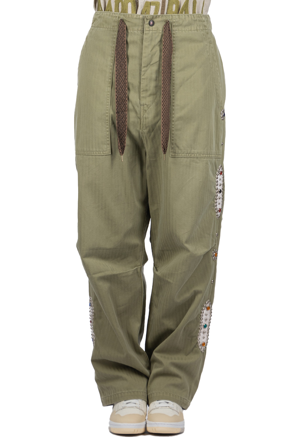 Kapital - Sulfur Herringbone EASY BAKER Pants (STUDS Remake) - Khaki