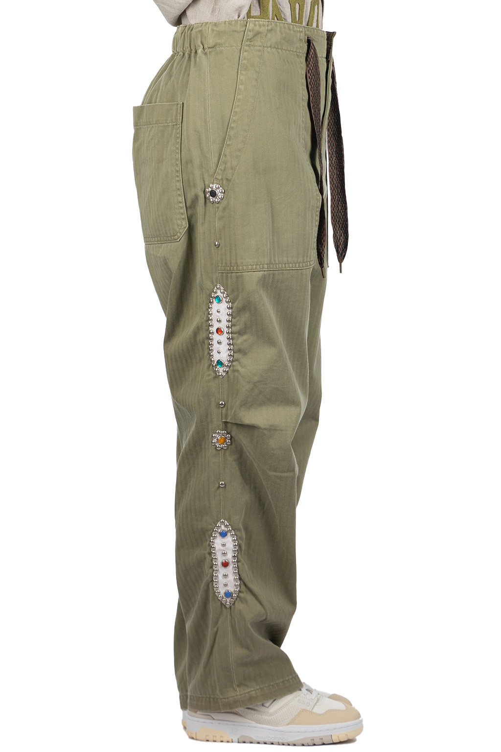 Kapital - Sulfur Herringbone EASY BAKER Pants (STUDS Remake) - Khaki